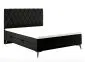 Łóżko kontynentalne IBETIO 140 czarne velvet z pojemnikiem do sypialni | MIRAT. styl GLAMOUR