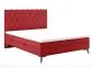 Łóżko kontynentalne IBETIO 160 bordowe velvet z pojemnikiem i materacem | MIRAT. styl GLAMOUR