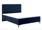 Łóżko kontynentalne IBETIO 140 granatowe velvet do sypialni w stylu glamour | MIRAT. styl GLAMOUR
