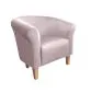 Fotel DRAWA 1 BL VELVET jasno różowy tapicerowany | MIRAT. w stylu GLAMOUR kolekcja