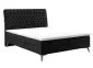 Łóżko kontynentalne BETAFO 140 czarne velvet z pojemnikiem do sypialni | MIRAT. styl GLAMOUR