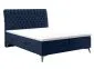 Łóżko kontynentalne BETAFO 180 granatowe velvet z dekoracyjnym zagłowiem | MIRAT. styl GLAMOUR