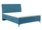 Łóżko kontynentalne BETAFO 140 ciemno niebieskie velvet z pojemnikiem tapicerowane | MIRAT. styl GLAMOUR