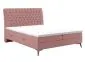 Łóżko kontynentalne BETAFO 140 różowe velvet z pojemnikiem do sypialni | MIRAT. styl GLAMOUR