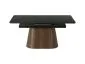 Stół ceramiczny na jednej nodze Monaco 160-200 cm czarny mat orzech | MIRAT styl LOFT