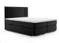 Łóżko kontynentalne MAO 140 czarne velvet z pojemnikiem do sypialni | MIRAT. styl GLAMOUR