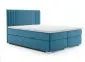 Łóżko kontynentalne MAO 160 ciemno niebieskie velvet z pojemnikiem i materacem | MIRAT. styl GLAMOUR