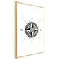 Plakat Kompas 40x60 cm z ramą złotą z marginesem | MIRAT.