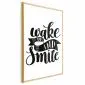 Plakat Wake up and smile 60x90 cm z ramą złotą bez marginesu | MIRAT.