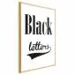 Plakat Black letters 21x30 cm z ramą złotą bez marginesu | MIRAT.