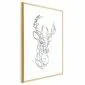 Plakat Geometryczny jeleń 21x30 cm z ramą złotą z marginesem | MIRAT.