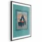 Plakat Para na łodzi 60x90 cm z ramą czarną z marginesem | MIRAT.