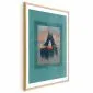 Plakat Para na łodzi 29,7x42 cm z ramą złotą z marginesem | MIRAT.