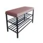 Stojak na buty z siedziskiem GAJA MG58 czarny/ciemny róż metalowy I sklep meblowy MIRAT. styl LOFT