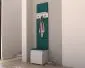 Szafka na buty z siedziskiem i wieszakiem SINGAPUR 50 biała/zielona I sklep meblowy MIRAT. styl LOFT, SKANDYNAWSKI