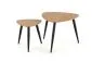 Zestaw 2 stolików kawowych NICEA 2 dąb/czarny na metalowych nogach | MIRAT. styl LOFT