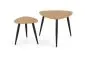 Zestaw 2 stolików kawowych NICEA 2 dąb/czarny na metalowych nogach | MIRAT. styl LOFT