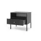 Szafka nocna ISEO 54x39 czarna mat loftowa I sklep meblowy MIRAT. styl GLAMOUR, LOFT, RYFLOWANY kolekcja ISEO