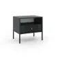 Szafka nocna ISEO 54x39 czarna mat loftowa I sklep meblowy MIRAT. styl GLAMOUR, LOFT, RYFLOWANY kolekcja ISEO