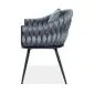 Krzesło tapicerowane NUVO VELVET szare z poduszką na oparcie | MIRAT. styl GLAMOUR