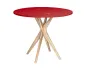 Ekstrawagancki stół CUTTI 100x100 z czerwonym blatem