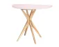 Modny stół CUTTI 100x100 z różowym blatem styl PASTELE