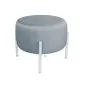 Pufa WILFRED BL VELVET szara/biała okrągła I sklep meblowy MIRAT.