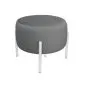Pufa WILFRED BL VELVET ciemnoszara/biała na metalowych nogach I sklep meblowy MIRAT.