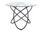 Szklany stół Orbit 100 cm na czarnej podstawie | MIRAT styl LOFT