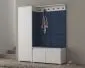 Garderoba z siedziskiem SINGAPUR 154 do przedpokoju biała/granatowa I sklep meblowy MIRAT. styl LOFT, SKANDYNAWSKI