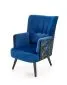 Fotel do salonu PAGONI VELVET granatowy wypoczynkowy | MIRAT. w stylu LOFT kolekcja