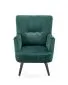 Fotel do salonu PAGONI VELVET ciemnozielony na drewnianych nogach | MIRAT. styl LOFT