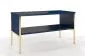 Ława POLKA granatowa ze złotymi nogami | MIRAT. w stylu GLAMOUR kolekcja POLKA