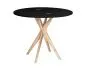 Stół półokrągły CUTTI 90x90 rozkładany czarny/dąb I sklep meblowy MIRAT. styl PASTELE