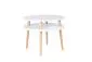 Stolik kawowy UFO MEDIUM biały na bukowych nogach | MIRAT. w stylu SKANDYNAWSKI kolekcja