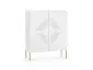 Komoda wysoka KLARA 2D biały mat z metalowymi nogami I sklep meblowy MIRAT. styl GLAMOUR