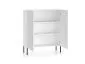 Komoda wysoka KLARA 2D biały mat z metalowymi nogami I sklep meblowy MIRAT. styl GLAMOUR