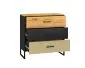 Komoda COLT 05 3S 90 dąb złoty craft/czarna I sklep meblowy MIRAT. styl LOFT kolekcja COLT