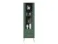 Witryna wysoka GRIN zielona ze szklanymi półkami do salonu I sklep meblowy MIRAT. kolekcja GRIN