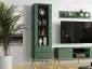 Witryna wysoka GRIN zielona ze szklanymi półkami do salonu I sklep meblowy MIRAT. kolekcja GRIN