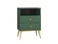 Szafka nocna GRIN 2S zielona z półką polskiej produkcji I sklep meblowy MIRAT. styl GLAMOUR kolekcja GRIN