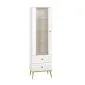 Witryna wysoka GALENA biały połysk z podświetleniem z cichym domykiem I sklep meblowy MIRAT. styl GLAMOUR kolekcja GALENA