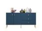 Komoda BLU 2D3S granatowa trzyszufladowa nowoczesna I sklep meblowy MIRAT. styl GLAMOUR kolekcja BLU