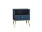Szafka nocna BLU granatowa z szufladą do sypialni I sklep meblowy MIRAT. styl GLAMOUR kolekcja BLU