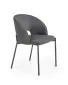 Krzesło tapicerowane K373 szare z łukowym oparciem na czarnych nogach | MIRAT.