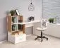 Biurko GROSSO dąb złoty/białe z regałem I sklep meblowy MIRAT.