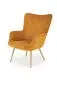 Fotel AMARO musztardowy na drewnianych nogach I sklep meblowy MIRAT.