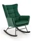Fotel bujany BAZALTO VELVET zielony z podłokietnikami I sklep meblowy MIRAT.