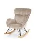 Fotel bujany CASTRO beżowy na drewnianych płozach I sklep meblowy MIRAT.