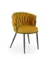 Krzesło tapicerowane K516 musztardowe z przeplatanym oparciem I sklep meblowy MIRAT. styl LOFT